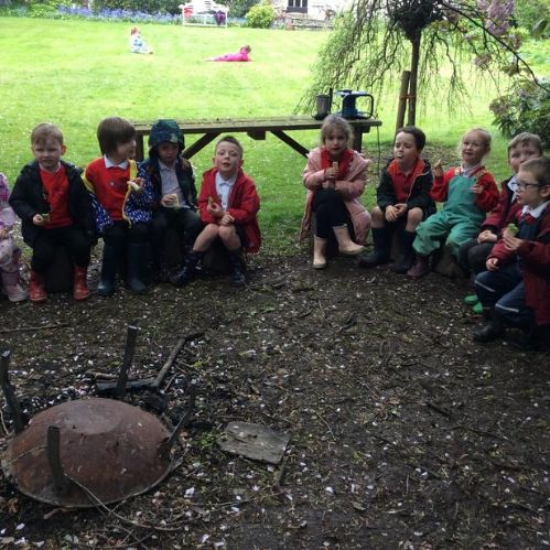 We made delicious, wild garlic pesto at Forest Schools!